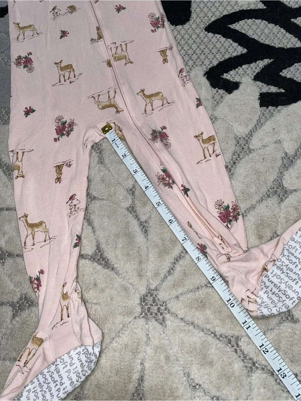 Carter’s Purely Soft Baby Girl Pink Footed One-Piece Pajama 18 Months